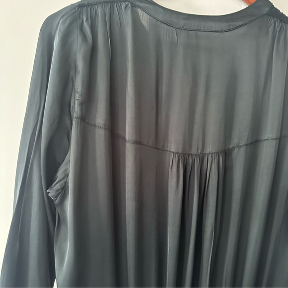 RABENS SALONER VERA Solid wrap over dress L/S Dark Navy Blue Minimalist Small - Picture 13 of 16